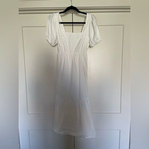 ASTR the label poplin tiered midi dress